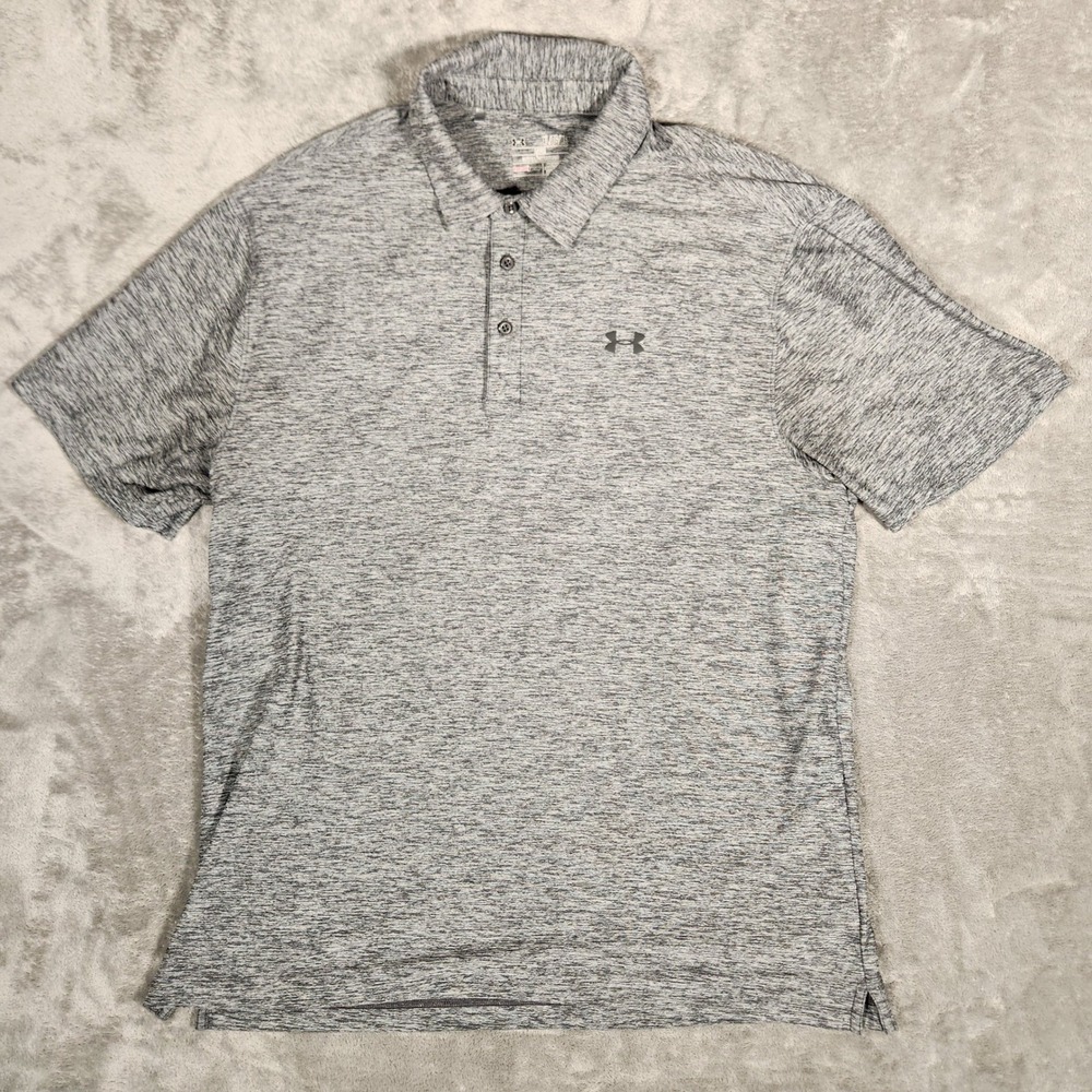Under Armour Polo Mens XL Gray Excellent HeatGear Space Dye 1291347 008